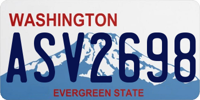 WA license plate ASV2698