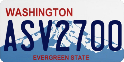 WA license plate ASV2700
