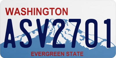 WA license plate ASV2701