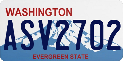 WA license plate ASV2702