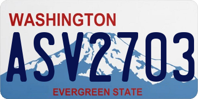 WA license plate ASV2703