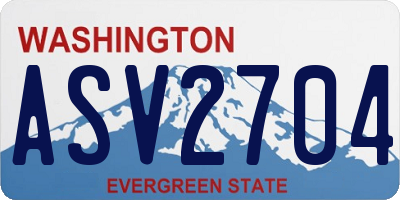 WA license plate ASV2704