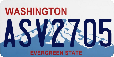 WA license plate ASV2705