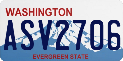 WA license plate ASV2706