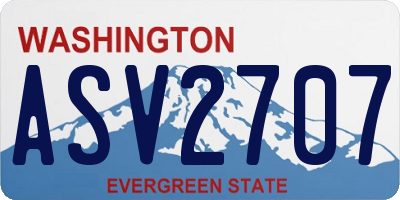 WA license plate ASV2707