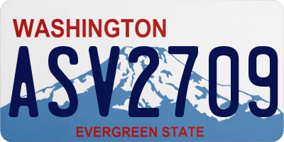 WA license plate ASV2709