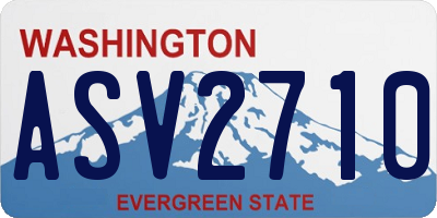 WA license plate ASV2710