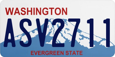 WA license plate ASV2711