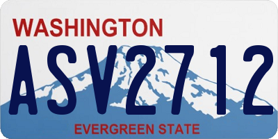 WA license plate ASV2712