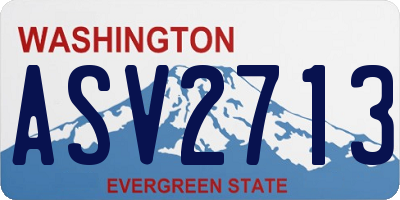 WA license plate ASV2713