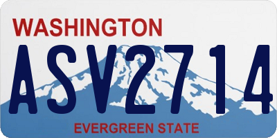 WA license plate ASV2714