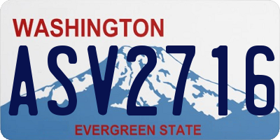 WA license plate ASV2716