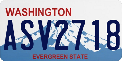 WA license plate ASV2718
