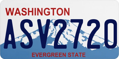 WA license plate ASV2720