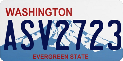 WA license plate ASV2723