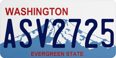 WA license plate ASV2725