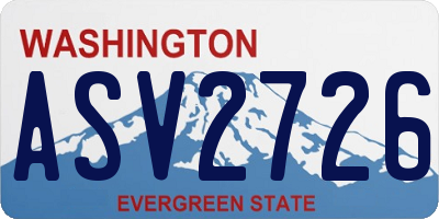WA license plate ASV2726