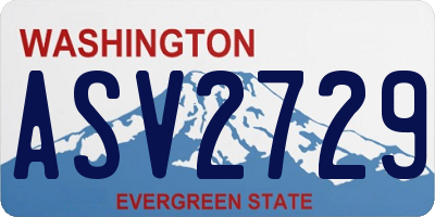 WA license plate ASV2729