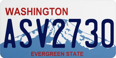 WA license plate ASV2730