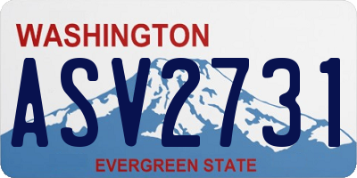 WA license plate ASV2731