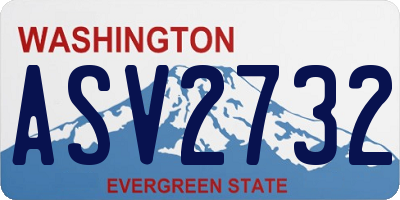 WA license plate ASV2732