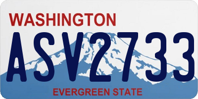 WA license plate ASV2733