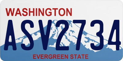 WA license plate ASV2734