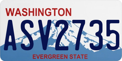 WA license plate ASV2735