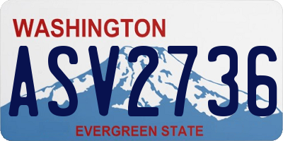 WA license plate ASV2736