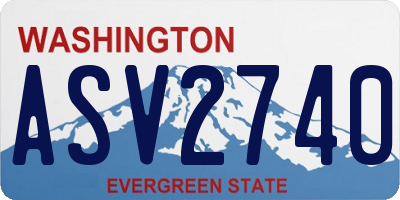 WA license plate ASV2740