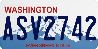WA license plate ASV2742