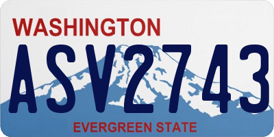 WA license plate ASV2743