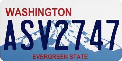WA license plate ASV2747