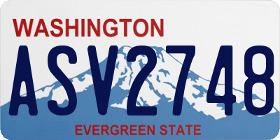 WA license plate ASV2748