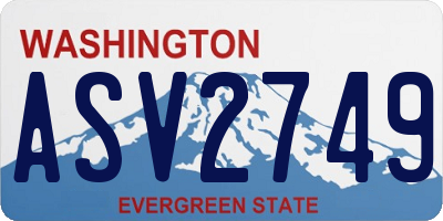 WA license plate ASV2749