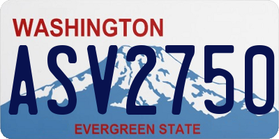 WA license plate ASV2750