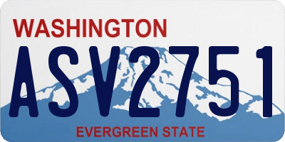 WA license plate ASV2751
