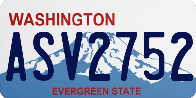 WA license plate ASV2752