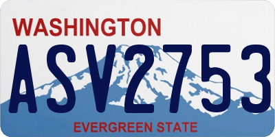 WA license plate ASV2753