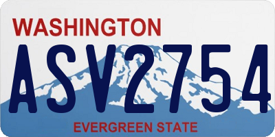 WA license plate ASV2754