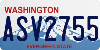 WA license plate ASV2755