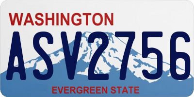 WA license plate ASV2756