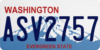 WA license plate ASV2757