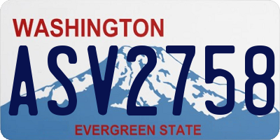 WA license plate ASV2758