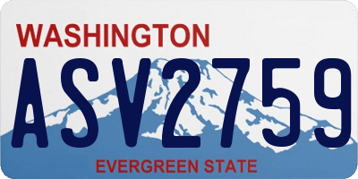 WA license plate ASV2759