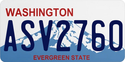 WA license plate ASV2760