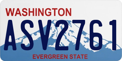 WA license plate ASV2761