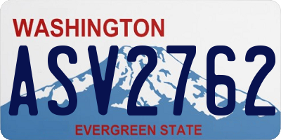 WA license plate ASV2762