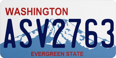 WA license plate ASV2763