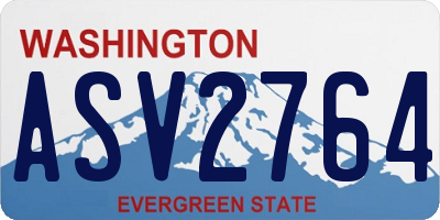WA license plate ASV2764